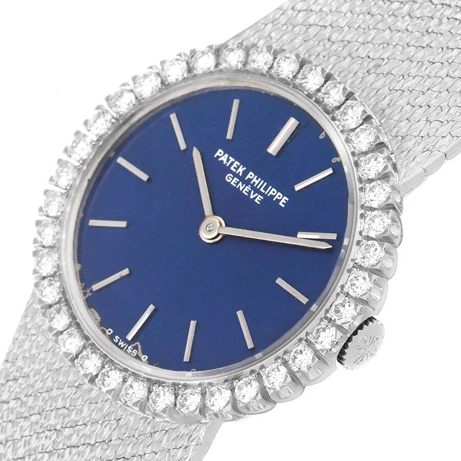 Patek Philippe 18k White Gold Diamond Bezel Cocktail Ladies Watch 4182 - Image 4