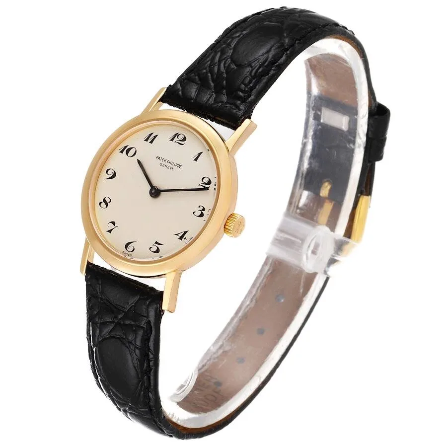 Patek Philippe Calatrava 18k Yellow Gold Silver Dial Ladies Watch 4184 - Image 5