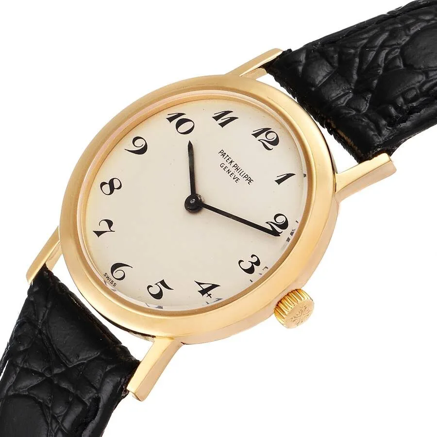 Patek Philippe Calatrava 18k Yellow Gold Silver Dial Ladies Watch 4184 - Image 4