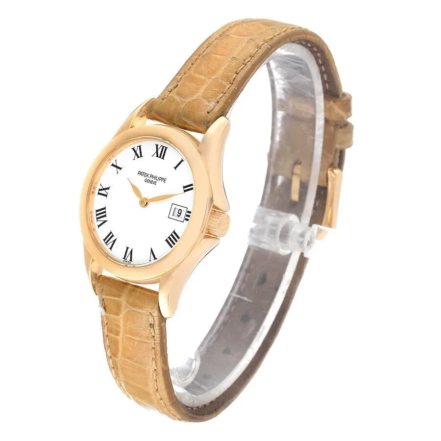 Patek Philippe Calatrava 18k Yellow Gold White Dial Ladies Watch 4906 - Image 5