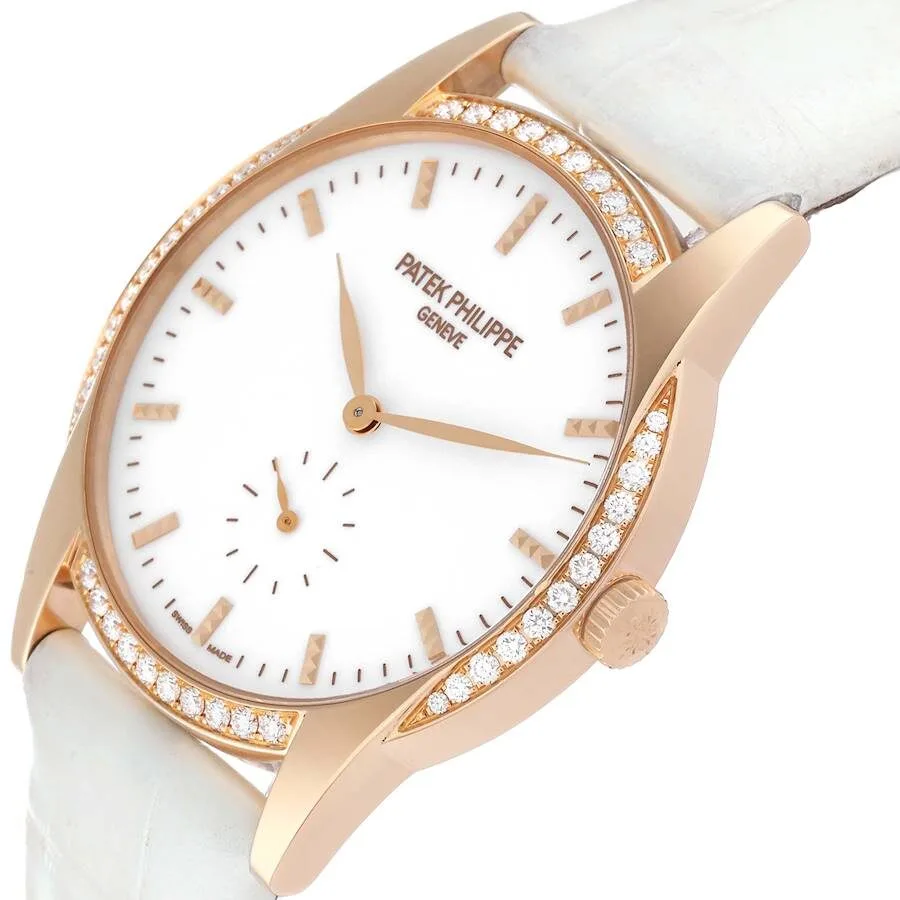 Patek Philippe Calatrava Rose Gold Diamond Ladies Watch 7122 - Image 4