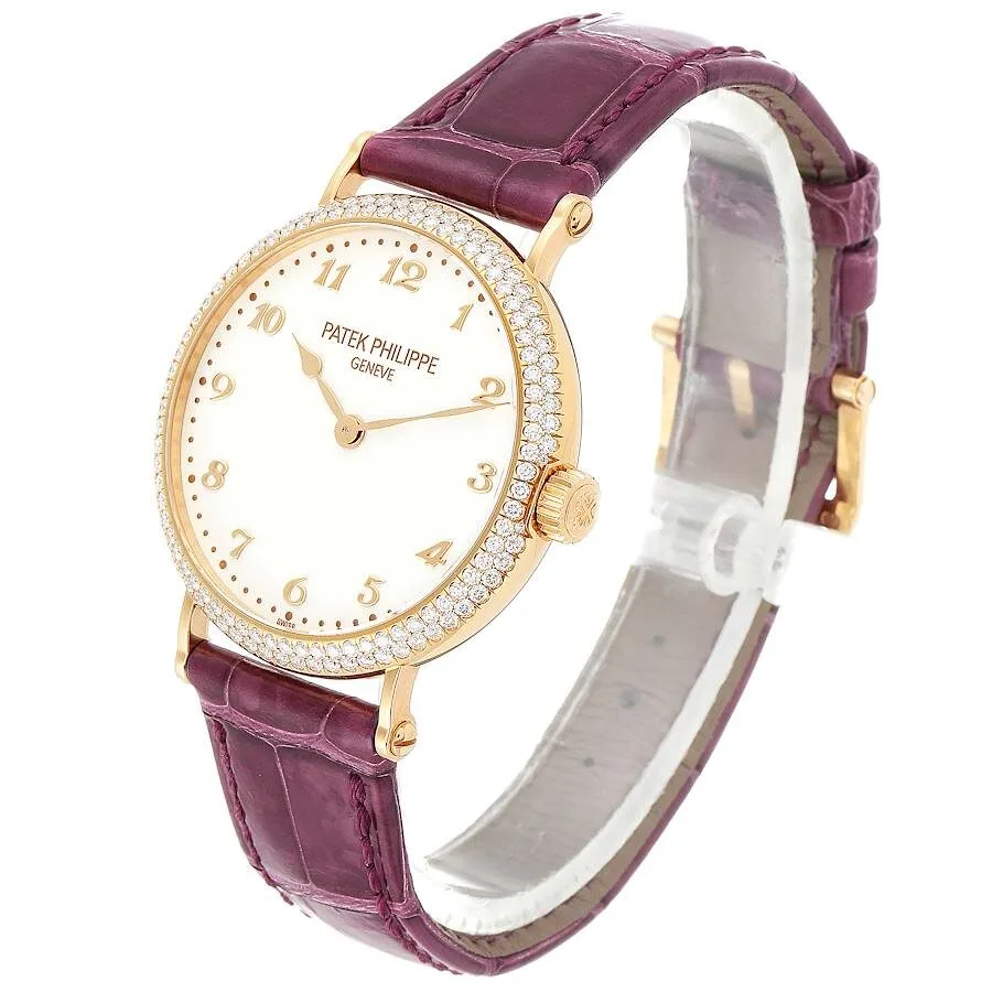 Patek Philippe Calatrava Ultra Thin Rose Gold Diamond Ladies Watch 7200 - Image 5