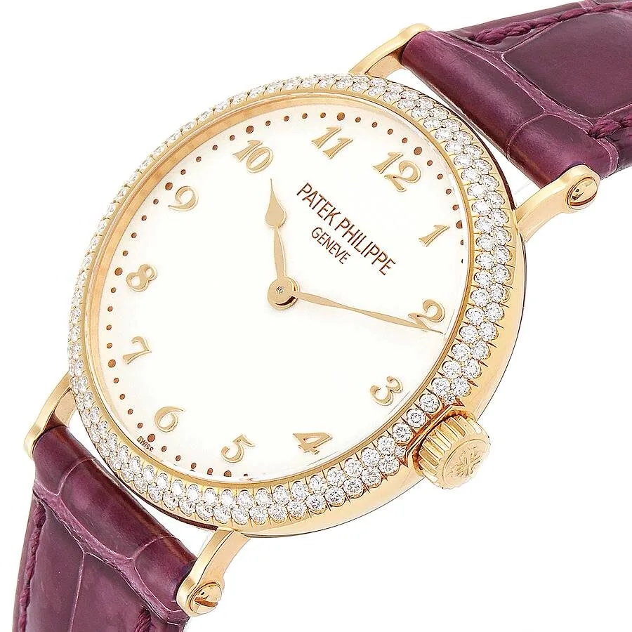 Patek Philippe Calatrava Ultra Thin Rose Gold Diamond Ladies Watch 7200 - Image 4