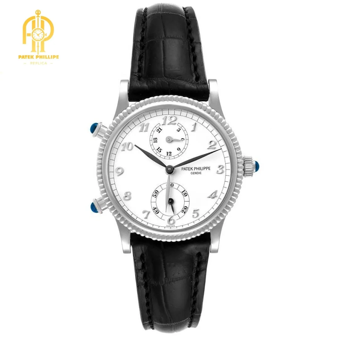 Patek Philippe Calatrava White Gold Cream Dial Diamond Ladies Watch