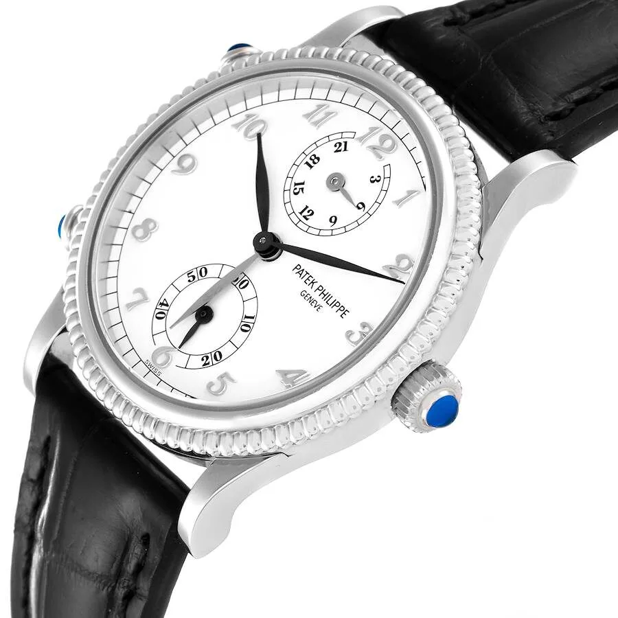 Patek Philippe Calatrava White Gold Cream Dial Diamond Ladies Watch - Image 4