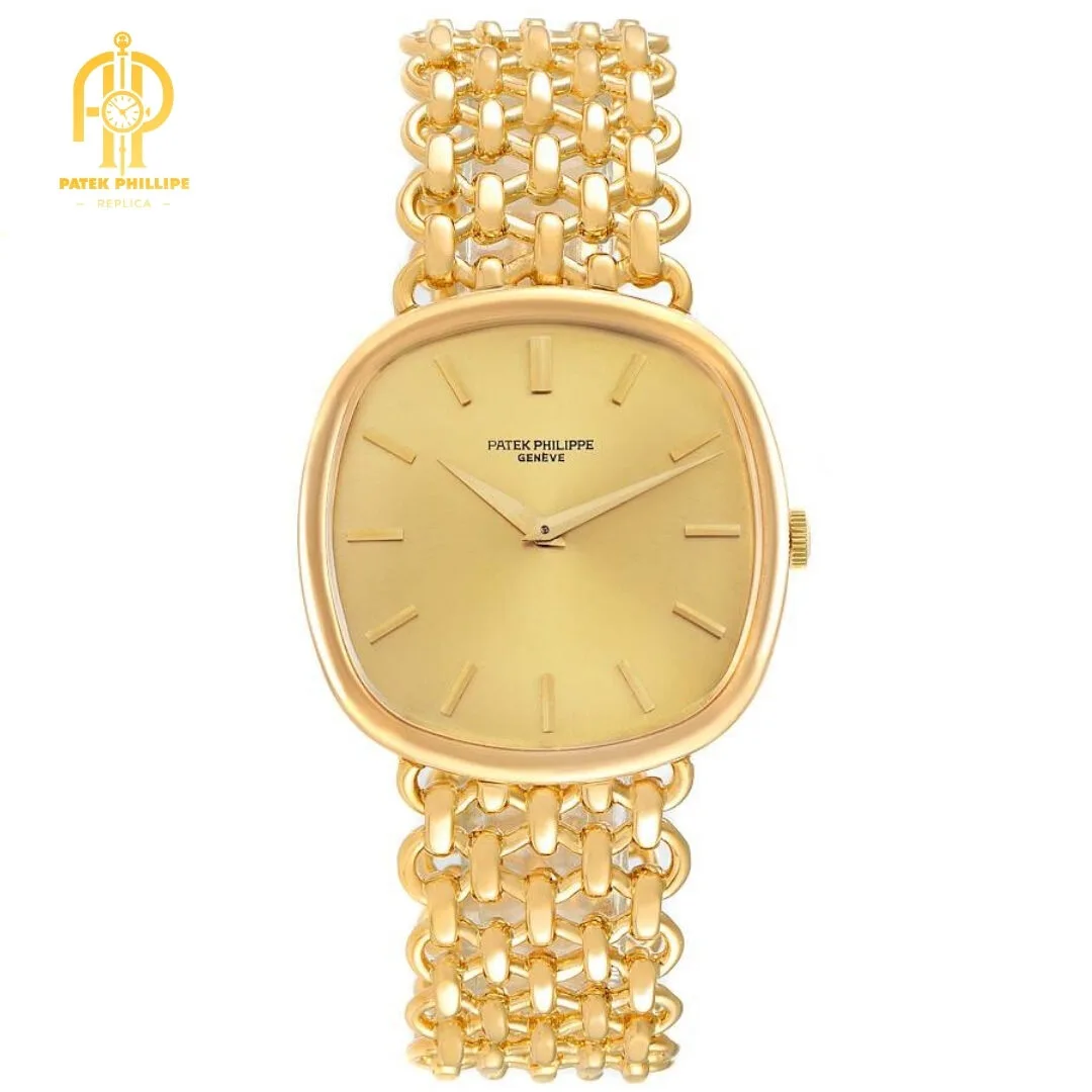 Patek Philippe Ellipse 18k Yellow Gold Champagne Dial Mens Watch 3644