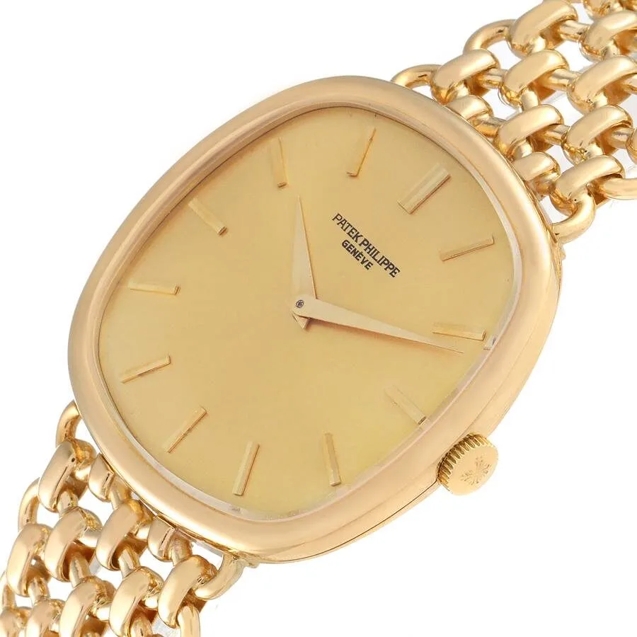 Patek Philippe Ellipse 18k Yellow Gold Champagne Dial Mens Watch 3644 - Image 5