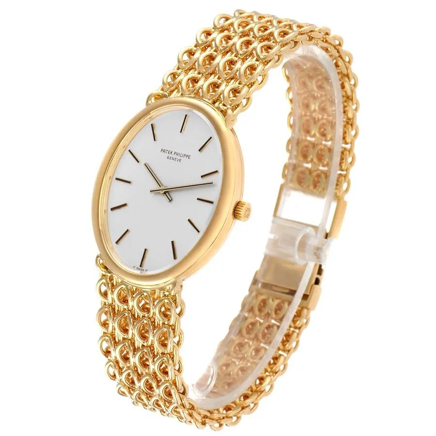 Patek Philippe Ellipse Yellow Gold Silver Dial Vintage Mens Watch 3598 - Image 5