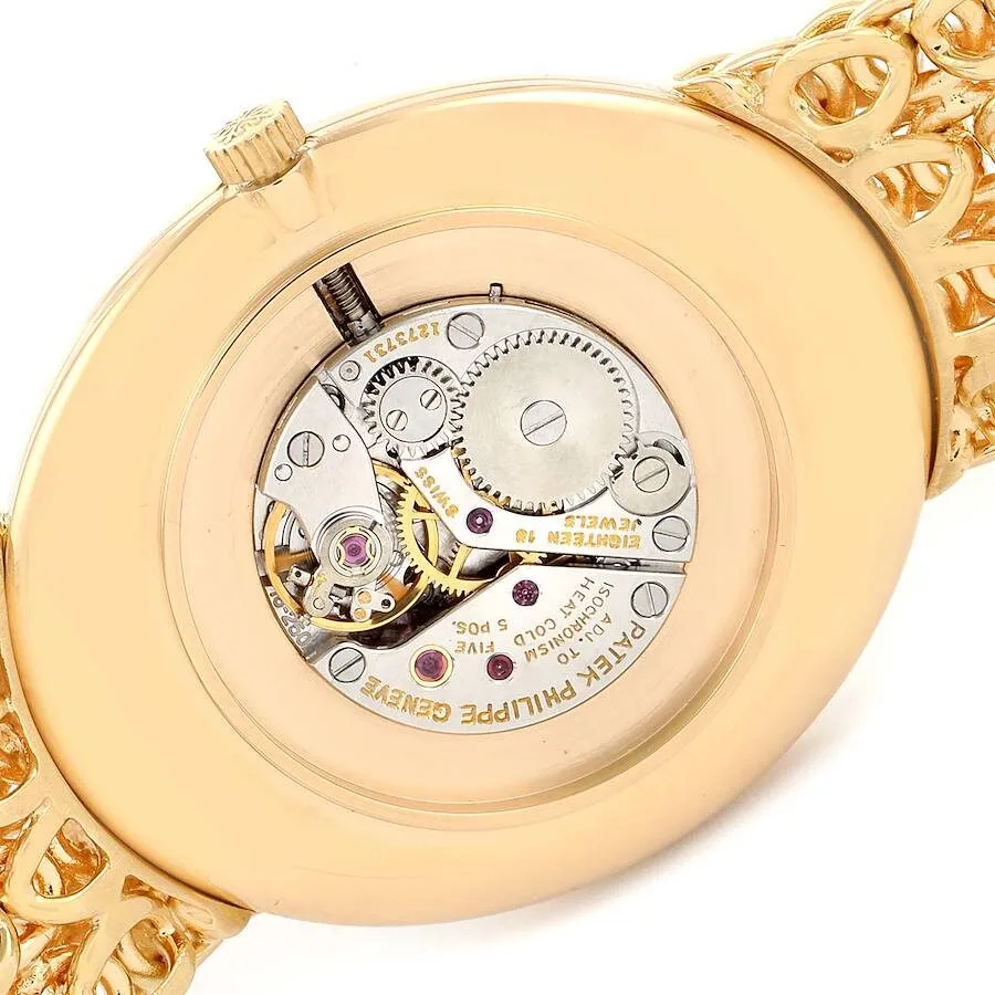 Patek Philippe Ellipse Yellow Gold Silver Dial Vintage Mens Watch 3598 - Image 3
