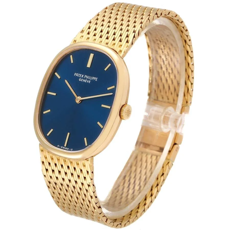 Patek Philippe Golden Ellipse 18k Yellow Gold Blue Dial Ladies Watch 3548 - Image 5