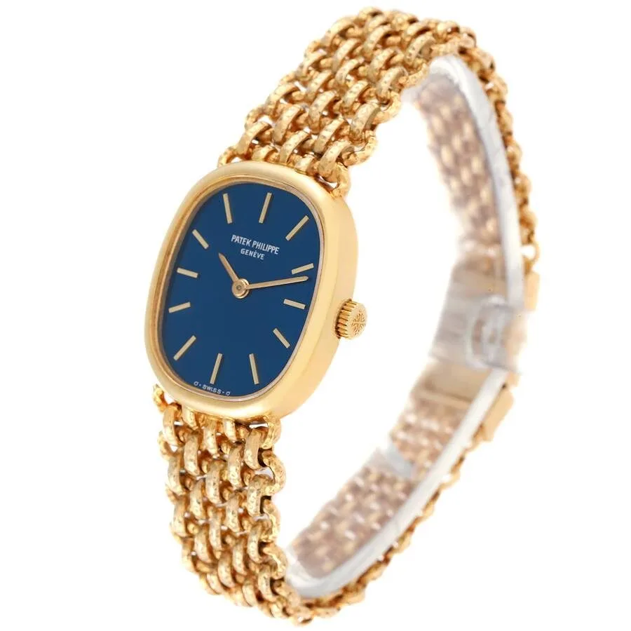 Patek Philippe Golden Ellipse 18k Yellow Gold Blue Dial Ladies Watch 4464 - Image 5