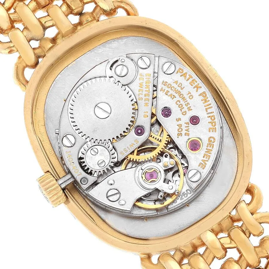 Patek Philippe Golden Ellipse 18k Yellow Gold Blue Dial Ladies Watch 4464 - Image 3