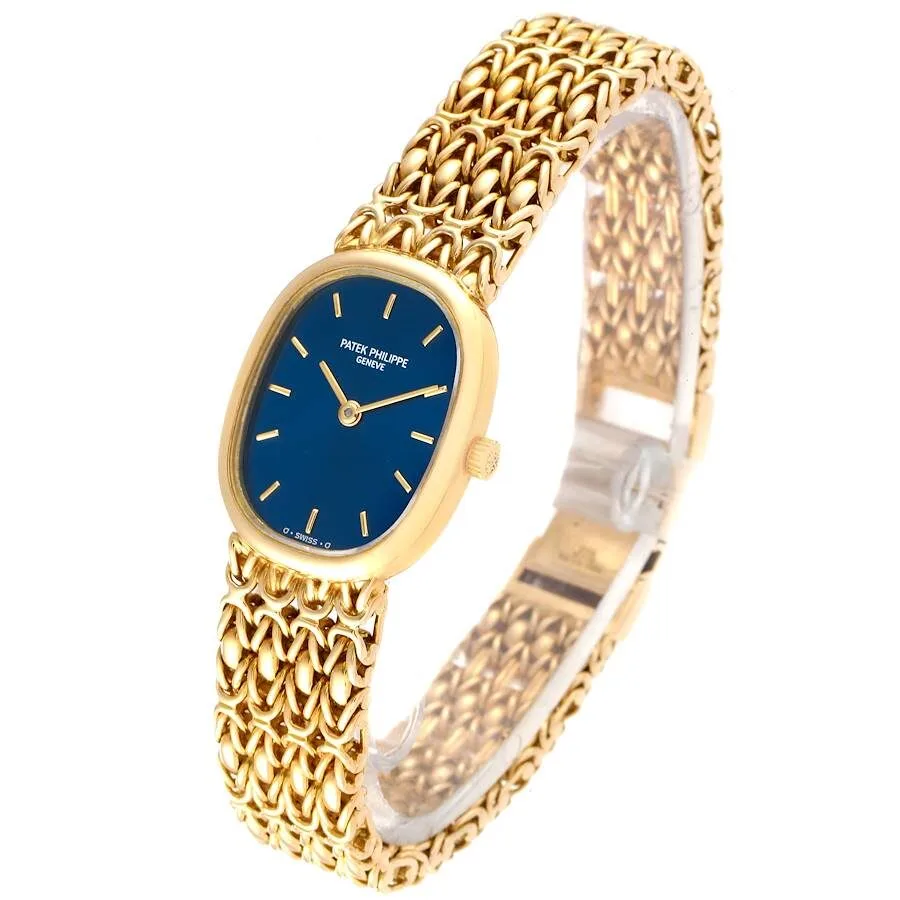 Patek Philippe Golden Ellipse 18k Yellow Gold Blue Dial Ladies Watch 4764 - Image 5