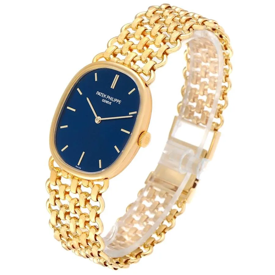 Patek Philippe Golden Ellipse 18k Yellow Gold Blue Dial Watch 3648 - Image 5