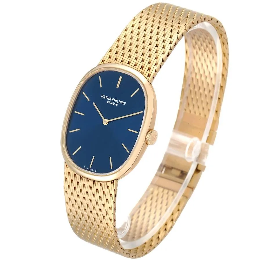 Patek Philippe Golden Ellipse 18k Yellow Gold Blue Dial Watch 3748 - Image 5