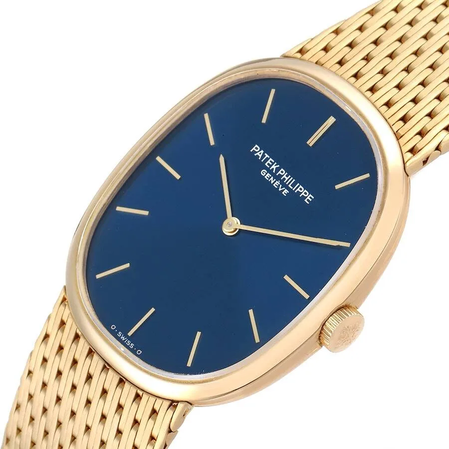 Patek Philippe Golden Ellipse 18k Yellow Gold Blue Dial Watch 3748 - Image 4