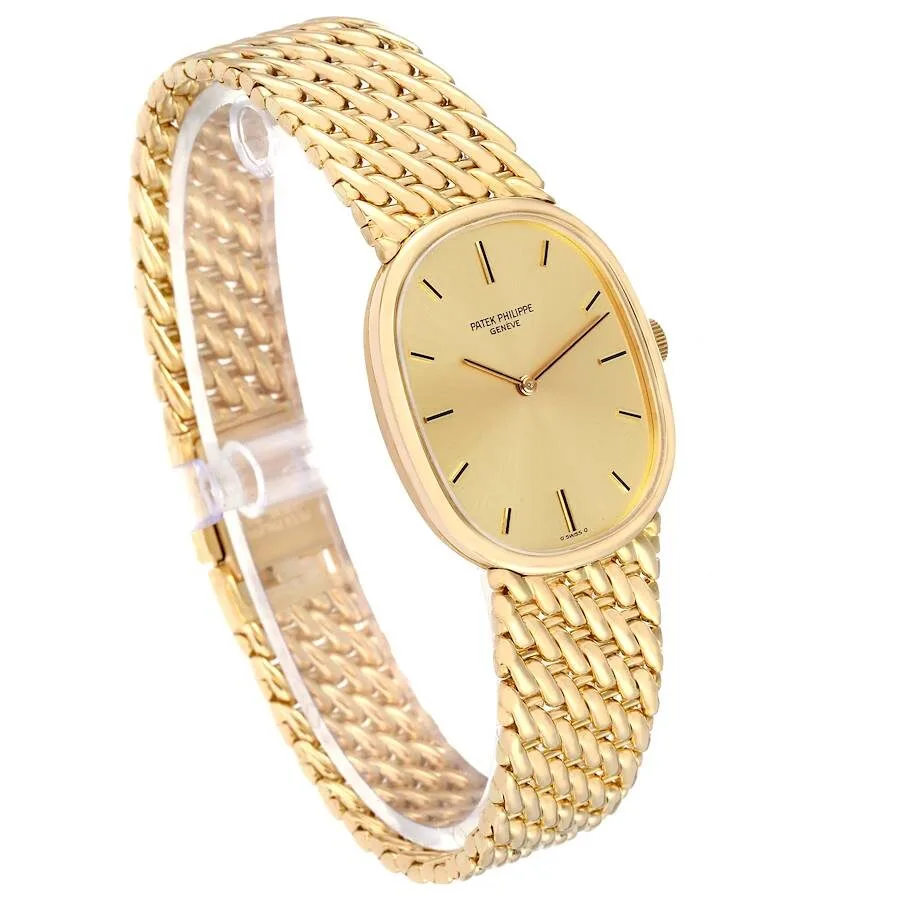 Patek Philippe Golden Ellipse 18k Yellow Gold Champagne Dial Mens Watch 3848 - Image 5