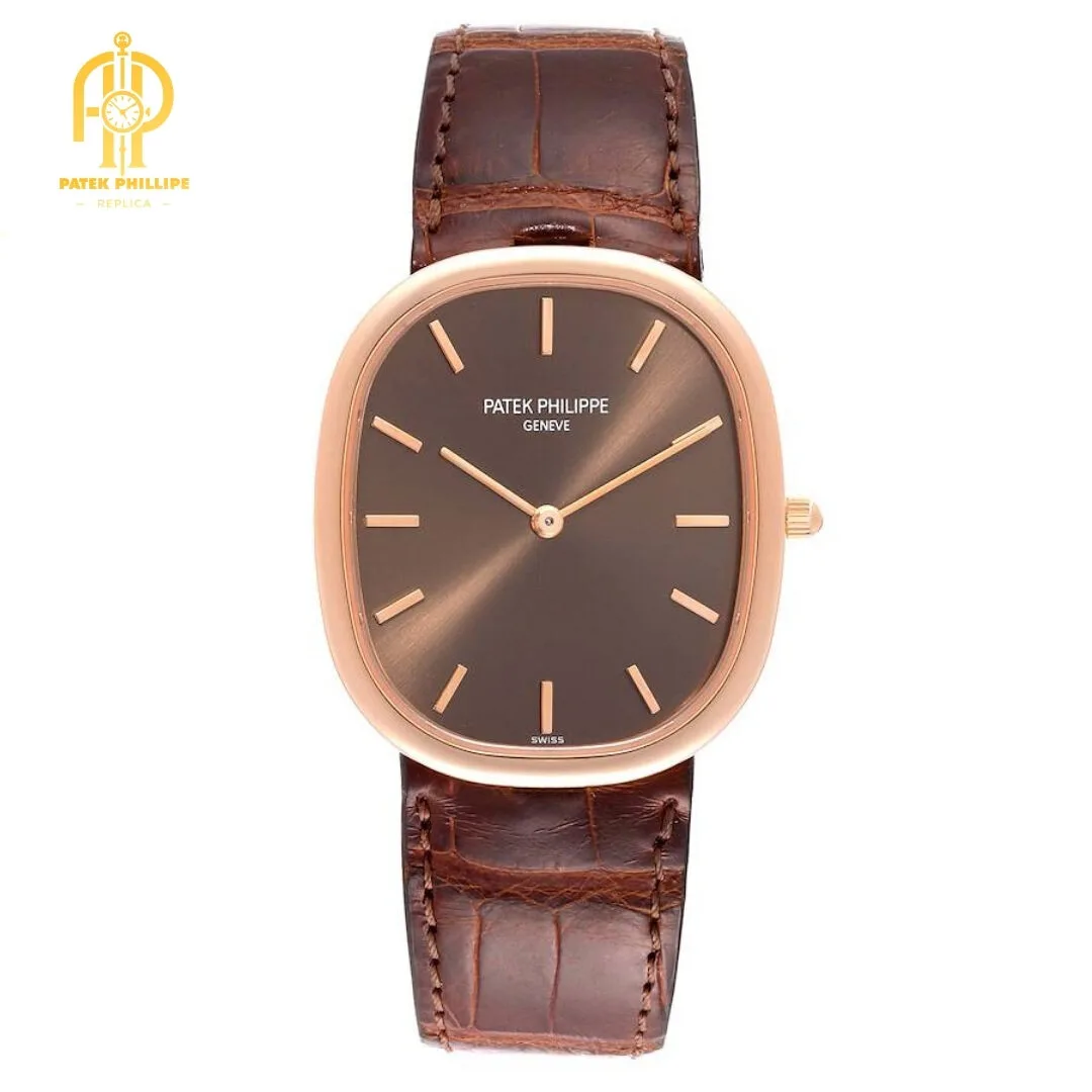 Patek Philippe Golden Ellipse Jumbo Rose Gold Automatic Mens Watch 3738