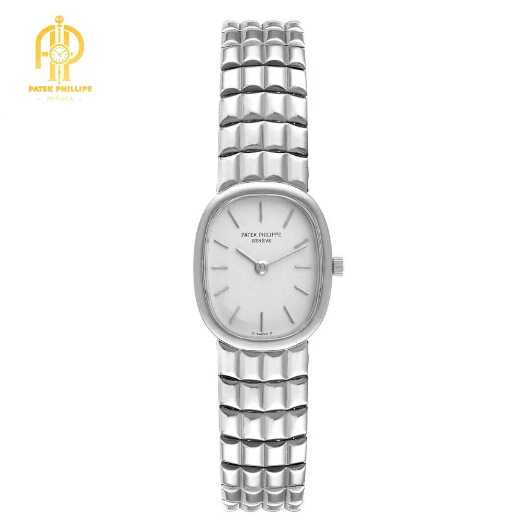 Patek Philippe Golden Ellipse White Gold Silver Dial Ladies Watch 4764