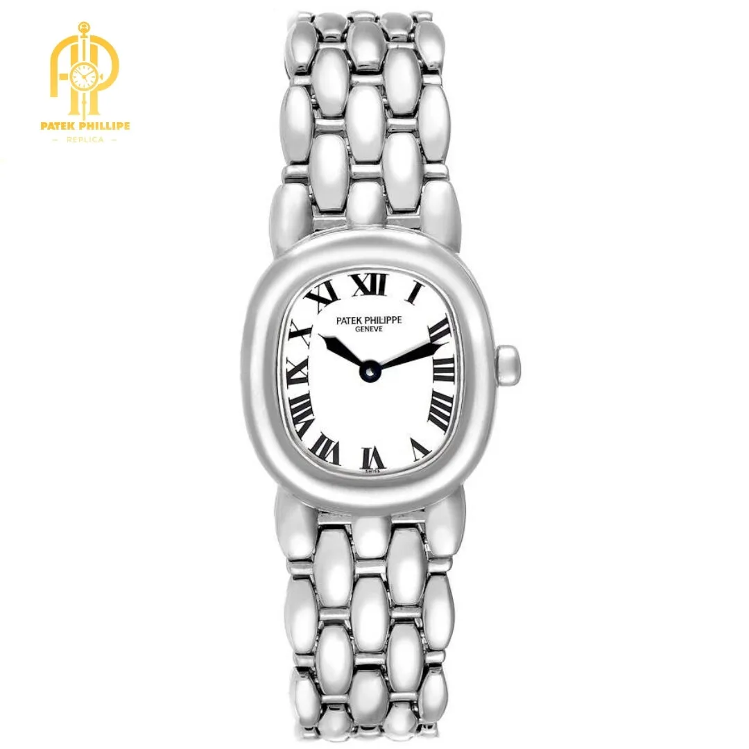 Patek Philippe Golden Ellipse White Gold White Dial Ladies Watch 4830
