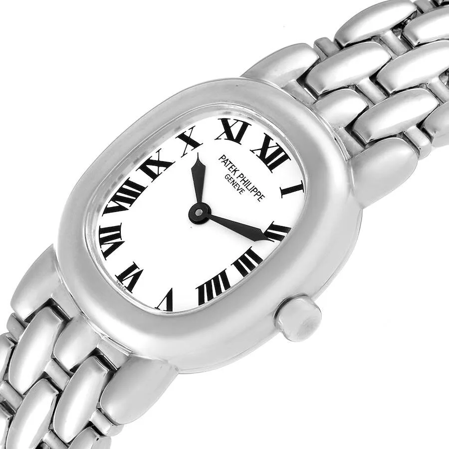 Patek Philippe Golden Ellipse White Gold White Dial Ladies Watch 4830 - Image 4
