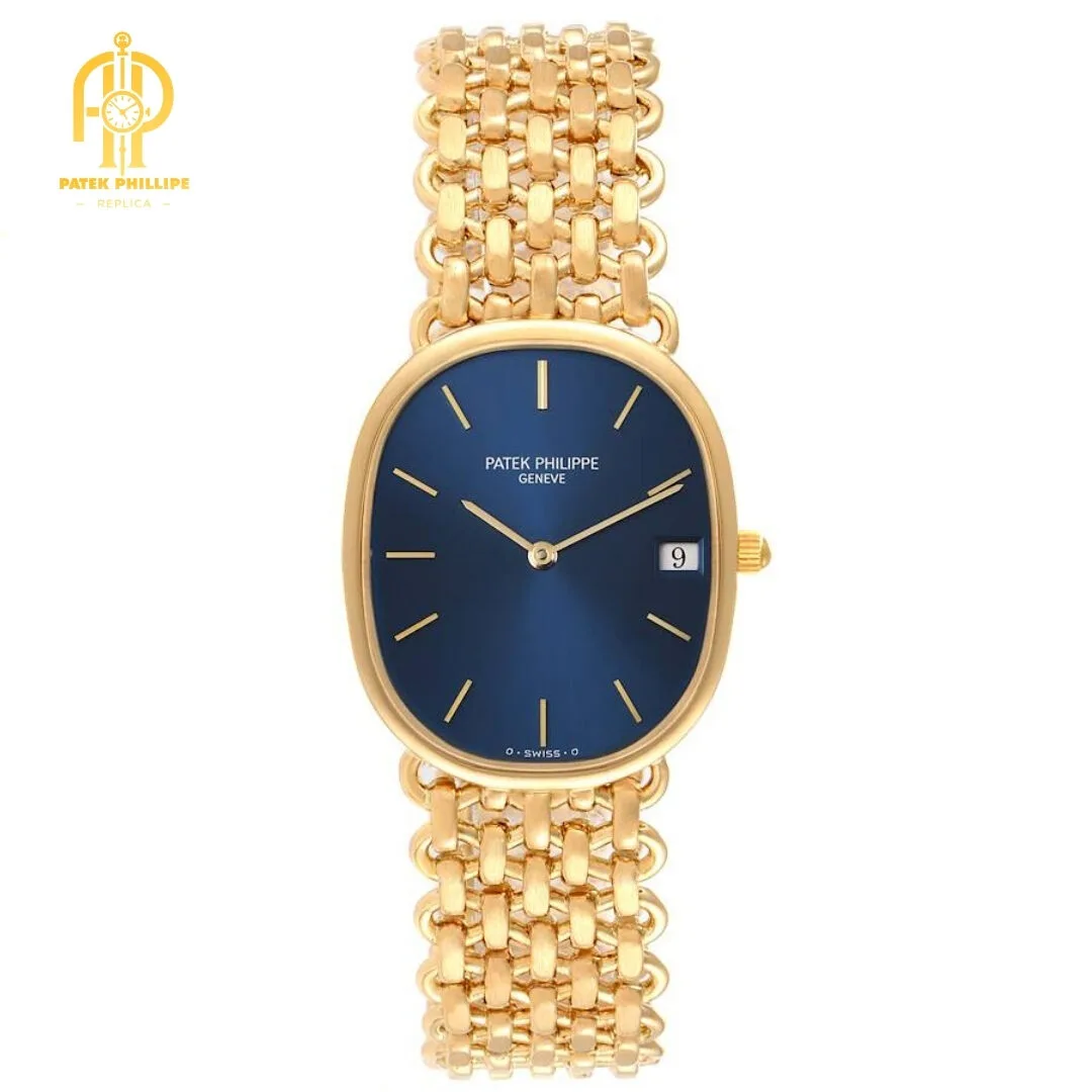 Patek Philippe Golden Ellipse Yellow Gold Blue Dial Ladies Watch 3788