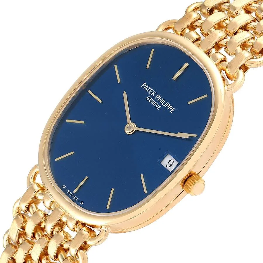 Patek Philippe Golden Ellipse Yellow Gold Blue Dial Ladies Watch 3788 - Image 4