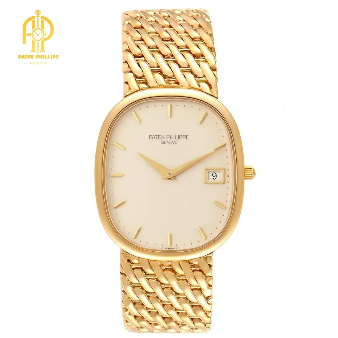 Patek Philippe Golden Ellipse Yellow Gold Ivory Dial Mens Watch 3747