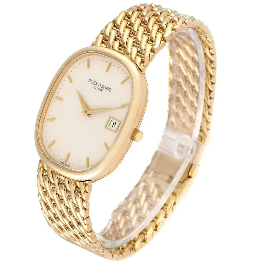 Patek Philippe Golden Ellipse Yellow Gold Ivory Dial Mens Watch 3747 - Image 5
