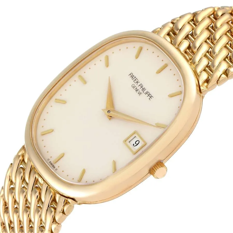 Patek Philippe Golden Ellipse Yellow Gold Ivory Dial Mens Watch 3747 - Image 4