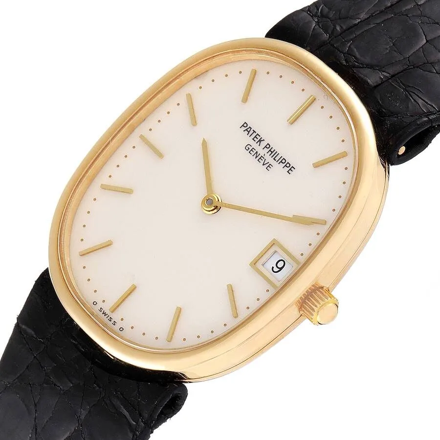 Patek Philippe Golden Ellipse Yellow Gold Ivory Dial Mens Watch 3788 - Image 4