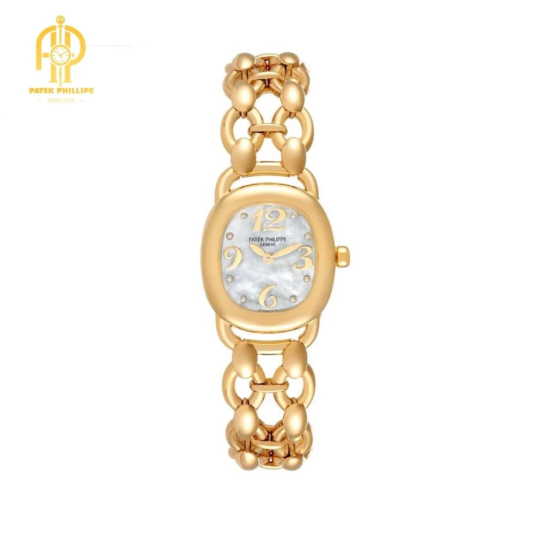 Patek Philippe Golden Ellipse Yellow Gold MOP Diamond Dial Ladies Watch 4830