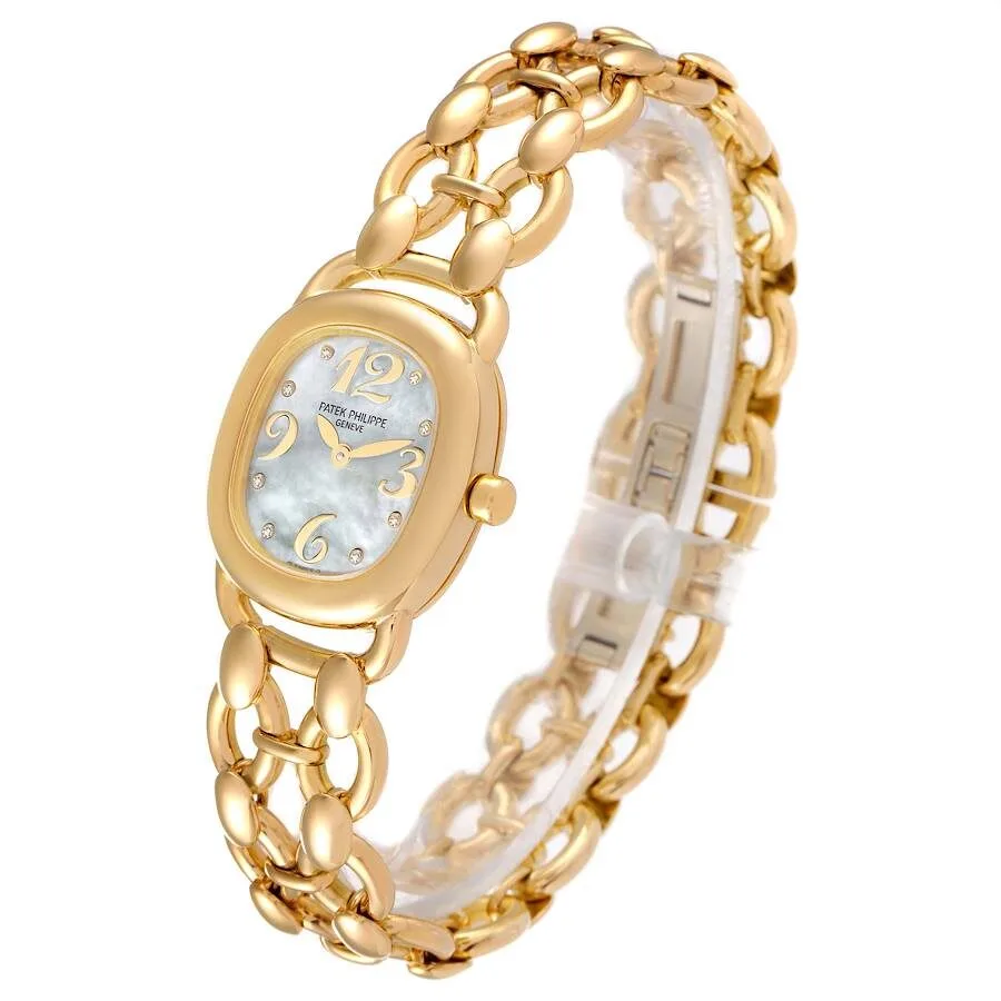 Patek Philippe Golden Ellipse Yellow Gold MOP Diamond Dial Ladies Watch 4830 - Image 5