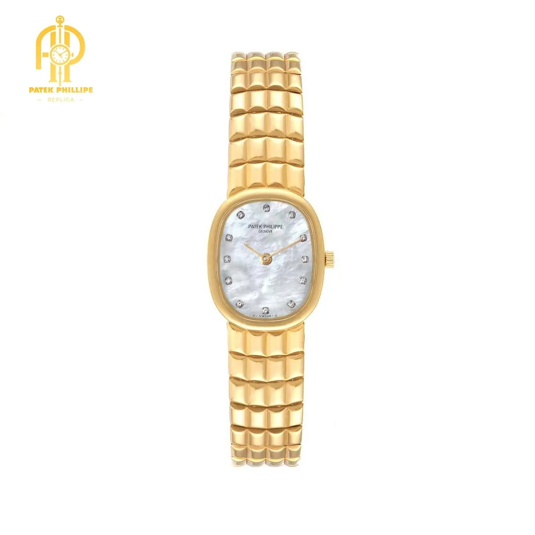 Patek Philippe Golden Ellipse Yellow Gold Mother of Pearl Diamond Ladies Watch 4764