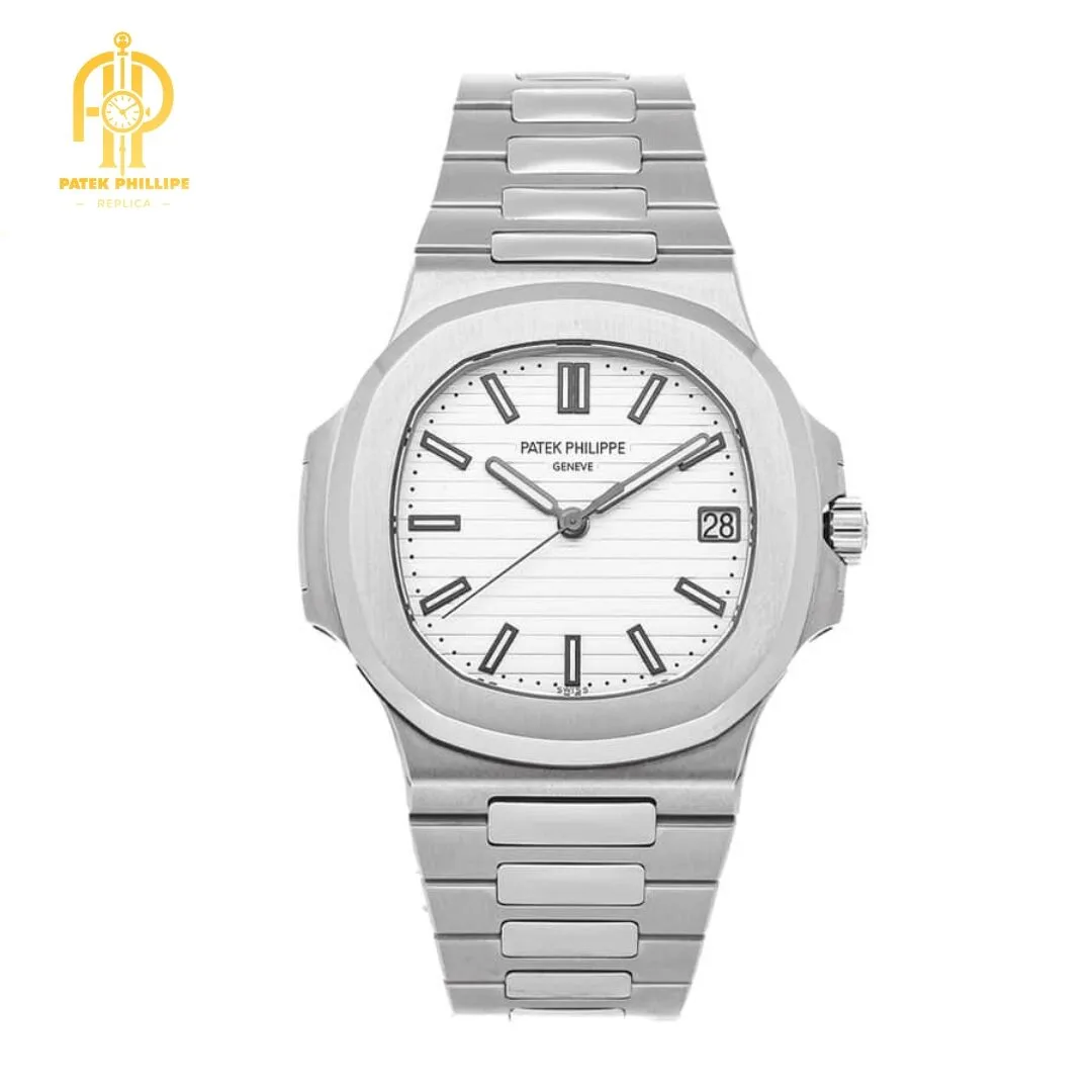Patek Philippe Nautilus Jumbo White Dial 5719/10G-010 Iced Out