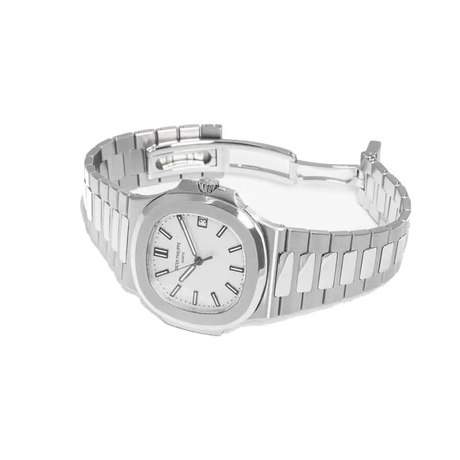 Patek Philippe Nautilus Jumbo White Dial 5719/10G-010 Iced Out - Image 3