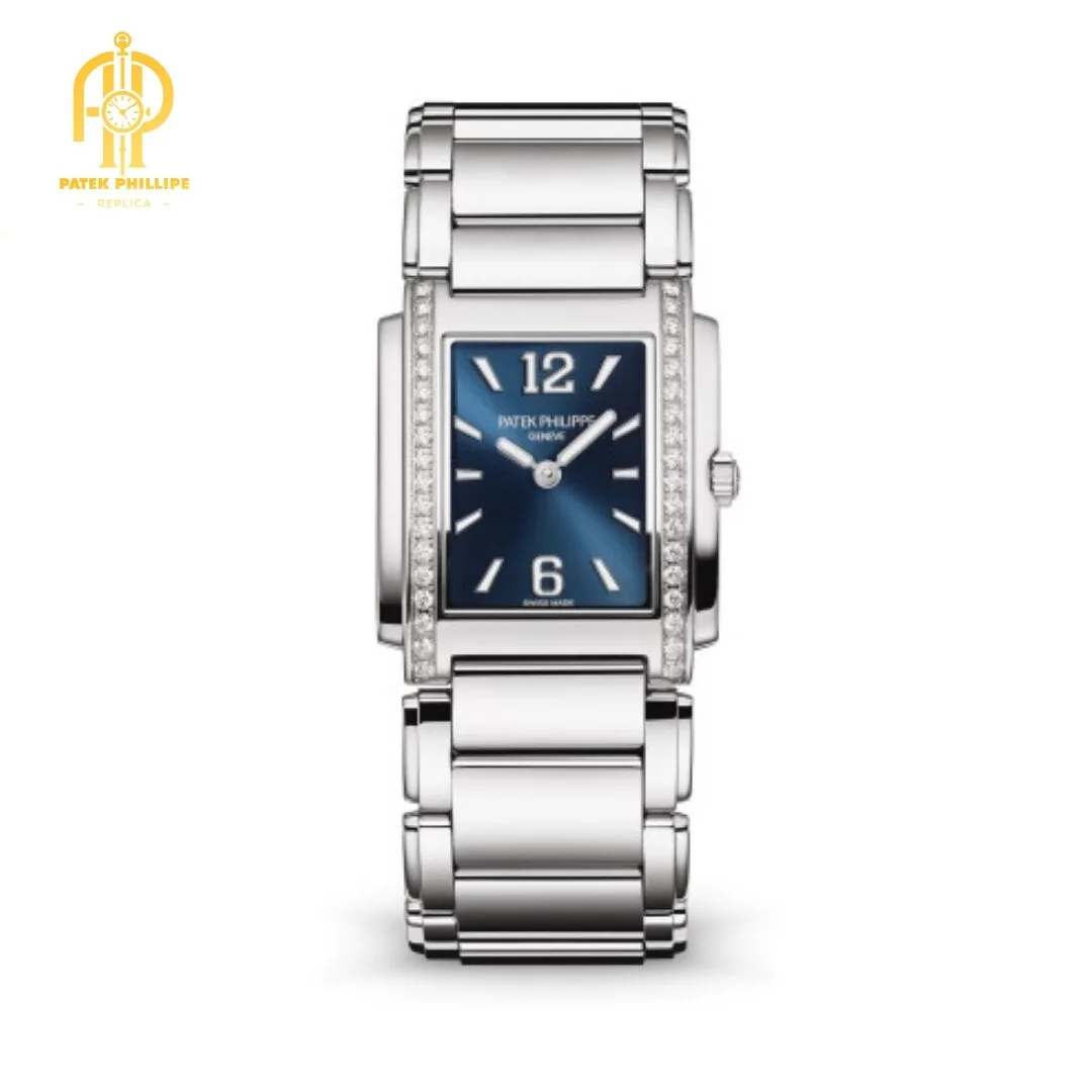 Patek Philippe Twenty~4 Stainless Steel Blue Sunburst Dial Watch 4910/1200A-001